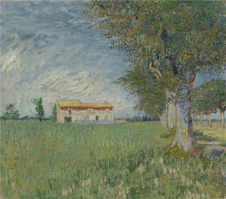 Farmhouse in a Wheat Field Van Gogh Oil Painting - Click Image to Close